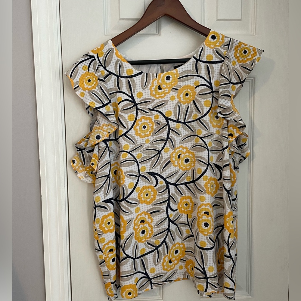 Women’s floral sleeveless top size L- Ann Taylor factory